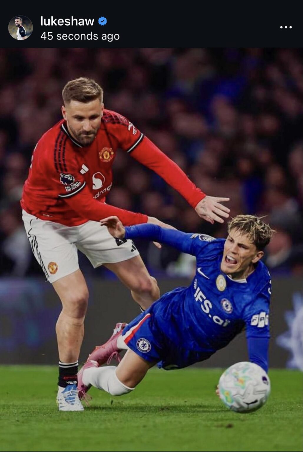 Luke Shaw on Instagram: ‘Important win 💪🏻’