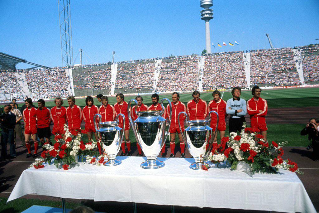 The three consecutive European Cups Bayern won in 1974, 1975, and 1976