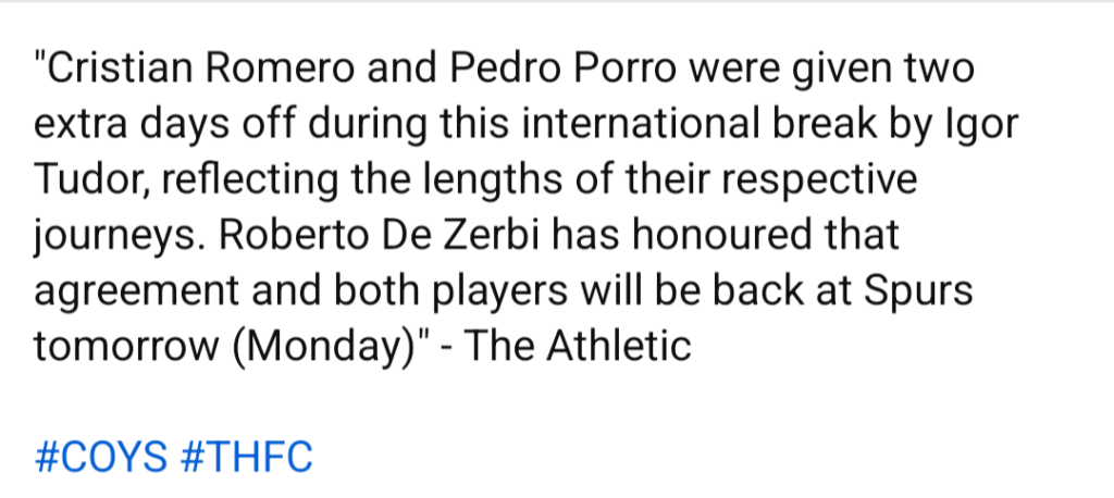 An extra two days off for Cuti and Pedro.