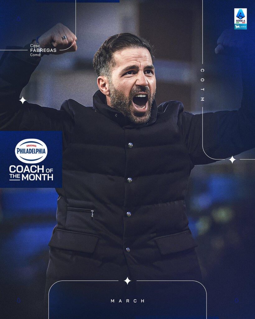 Fabregas è stato premiato come COTM di Marzo 👔🌟