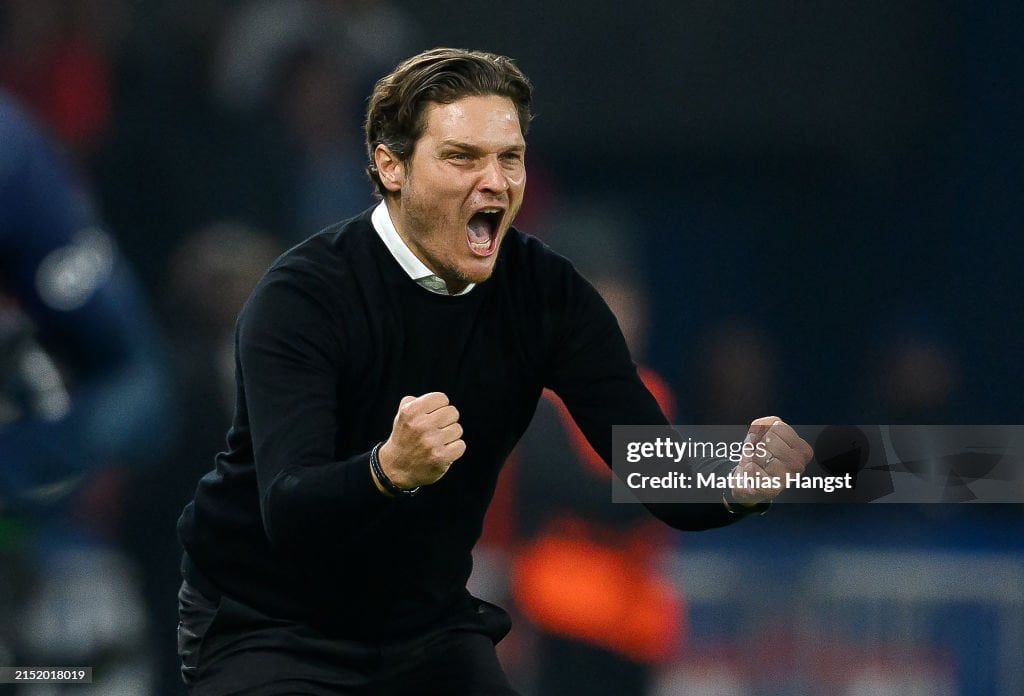 Edin Terzic celebrating Borussia Dortmund Champions League victory