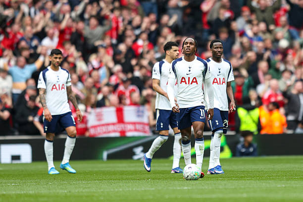 Mathys Tel in action for Spurs