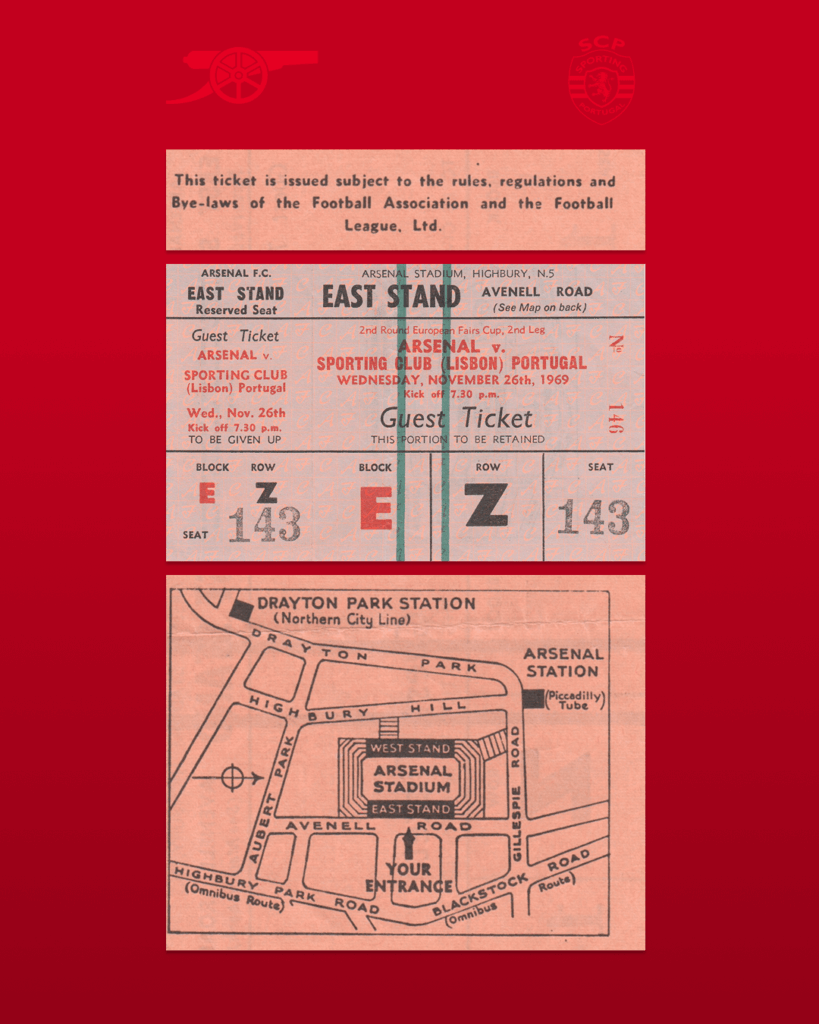You've secured match day tickets from our meeting with Sporting CP in the 1969/70 Inter-Cities Fairs Cup 🎟️