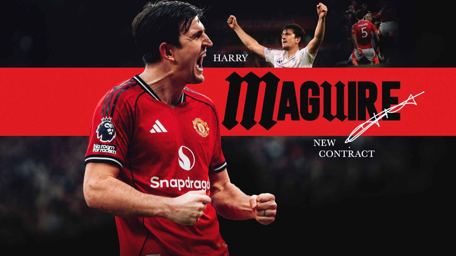 [@ManUtd] Harry Maguire has signed a new contract that will extend his stay with Manchester United until June 2027, with the option for a further year.
