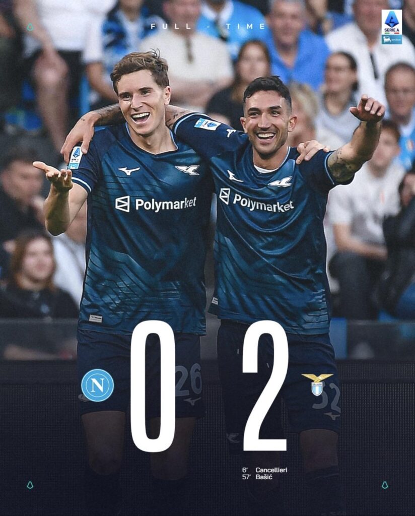 Lazio absolutely dominates against Napoli at the Maradona. Napoli 0:2 Lazio