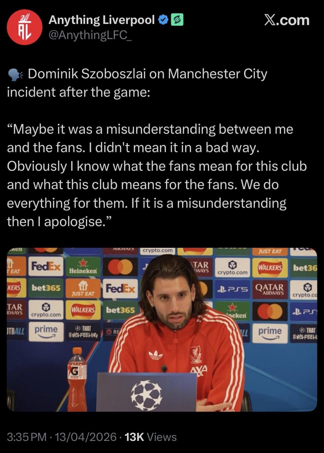Szoboszlai on the reaction against Manchester City