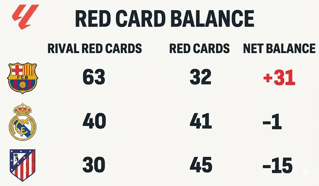 Not a single CB of Barcelona has received a red card in the last three seasons of LaLiga