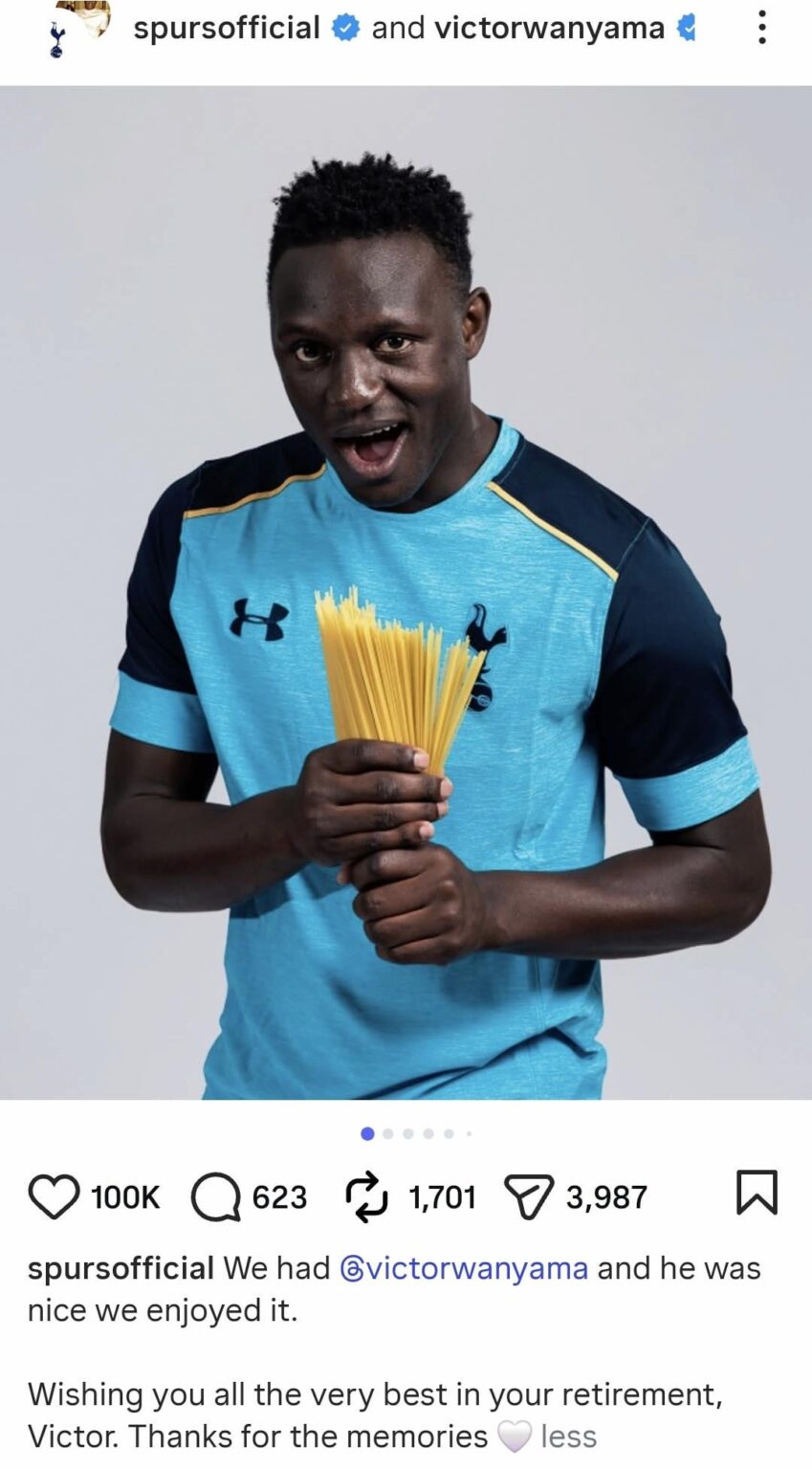 [@spursofficial on Instagram] We had @victorwanyama and he was nice we enjoyed it.