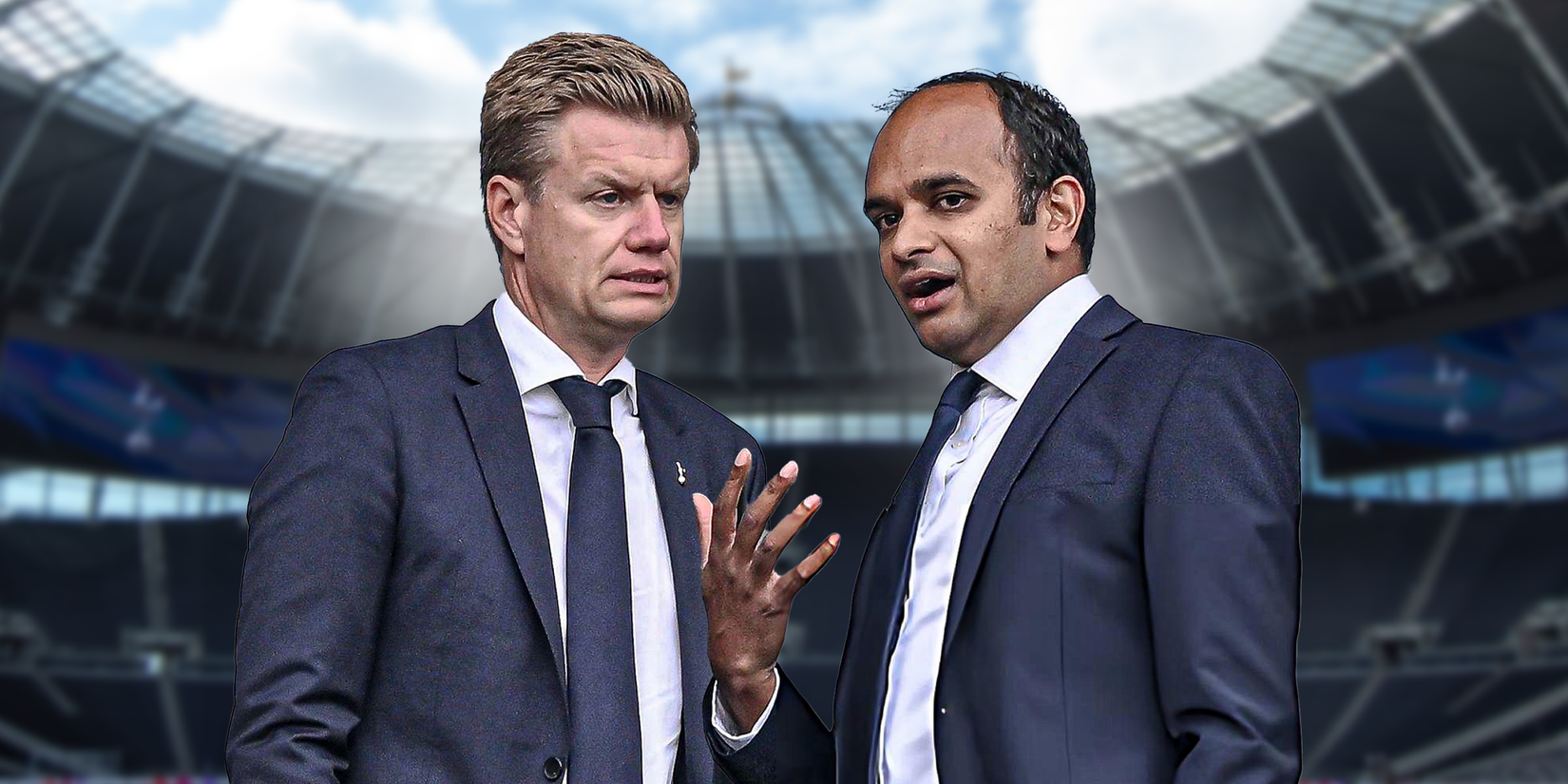 Tottenham chiefs Johan Lange and Vinai Venkatesham in conversation