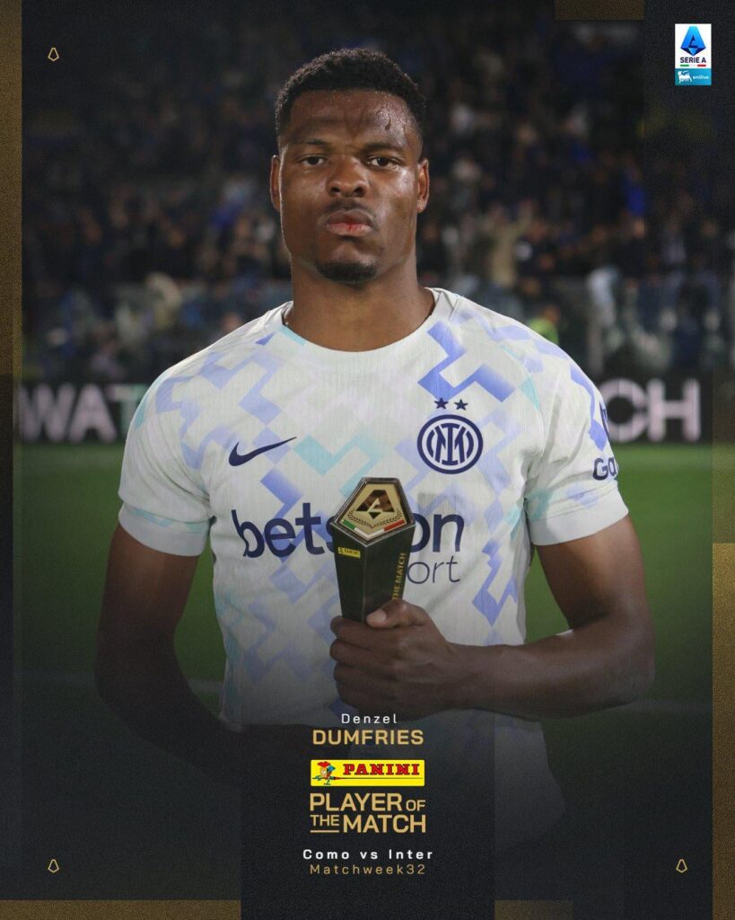 Dumfries viene premiato come MVP di Como-Inter ⚽⚽💪