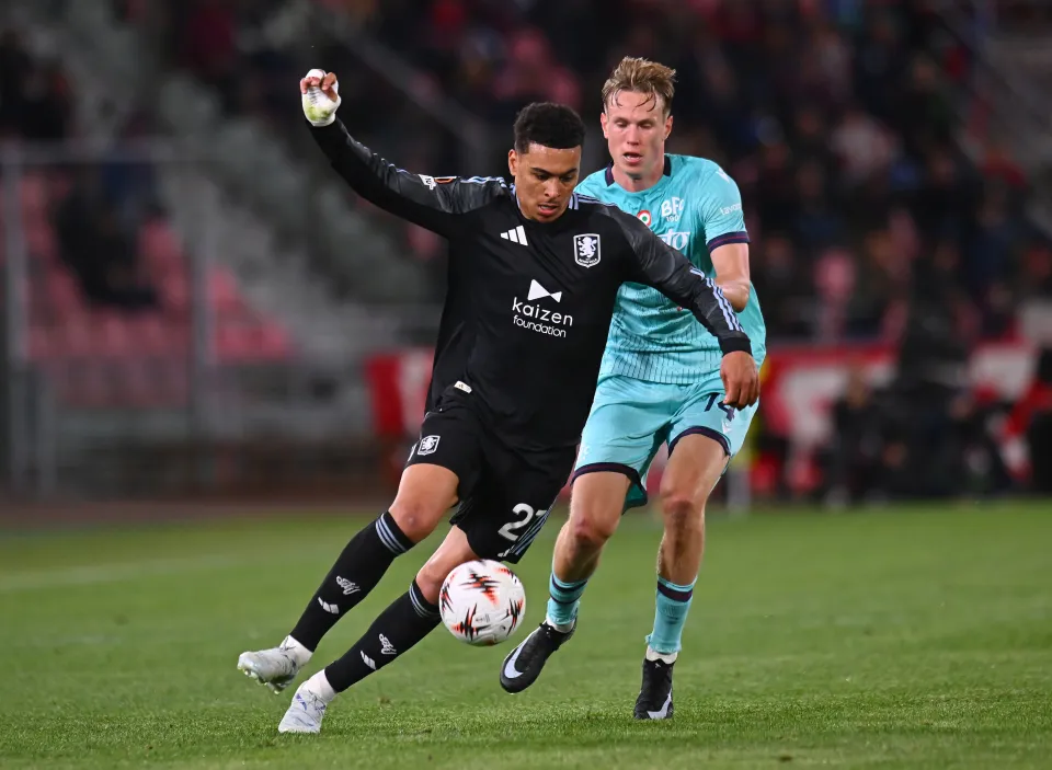Morgan Rogers playing for Aston Villa