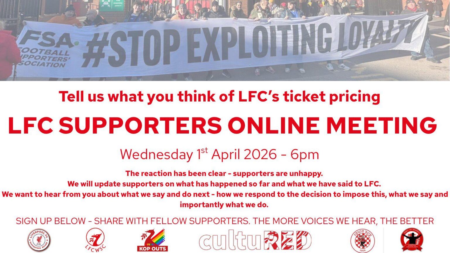 LFC Supporters Board Ticket Pricing Meeting - 6pm today - register at the link in the comments to join