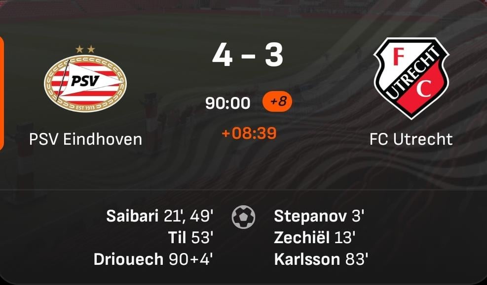 PSV knokt zich terug tegen taai FC Utrecht en is officieus landskampioen.