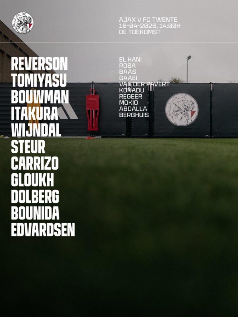 Ajax lineup in friendly versus FC Twente today