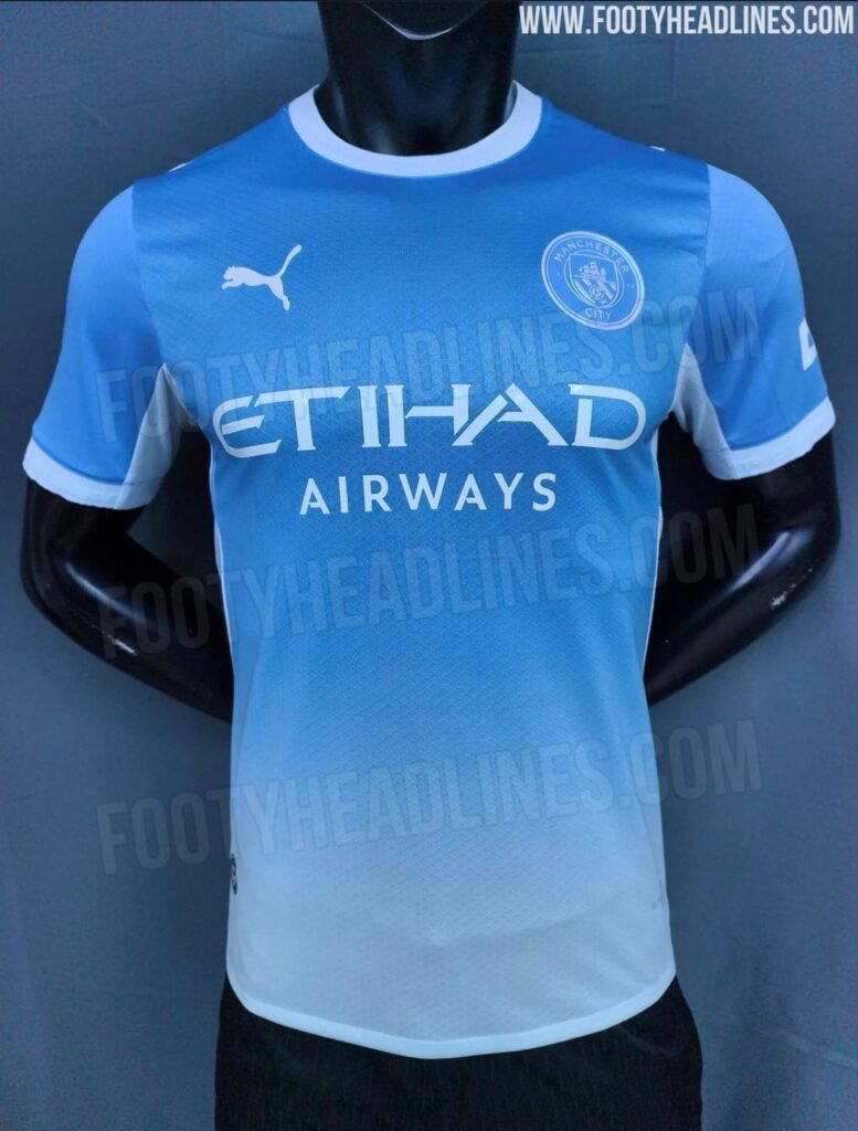 Manchester City 26/27 Home shirt according to Footy Headlines