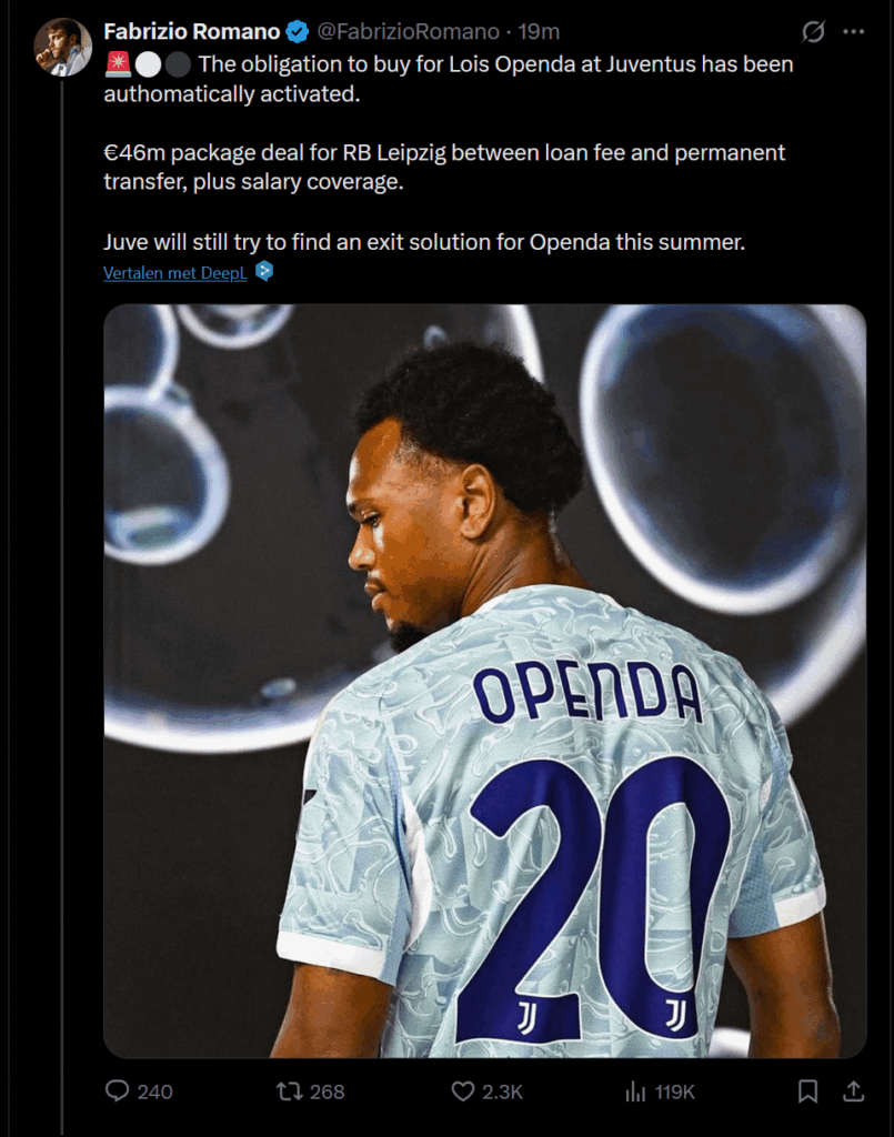 Openda obligation triggered!