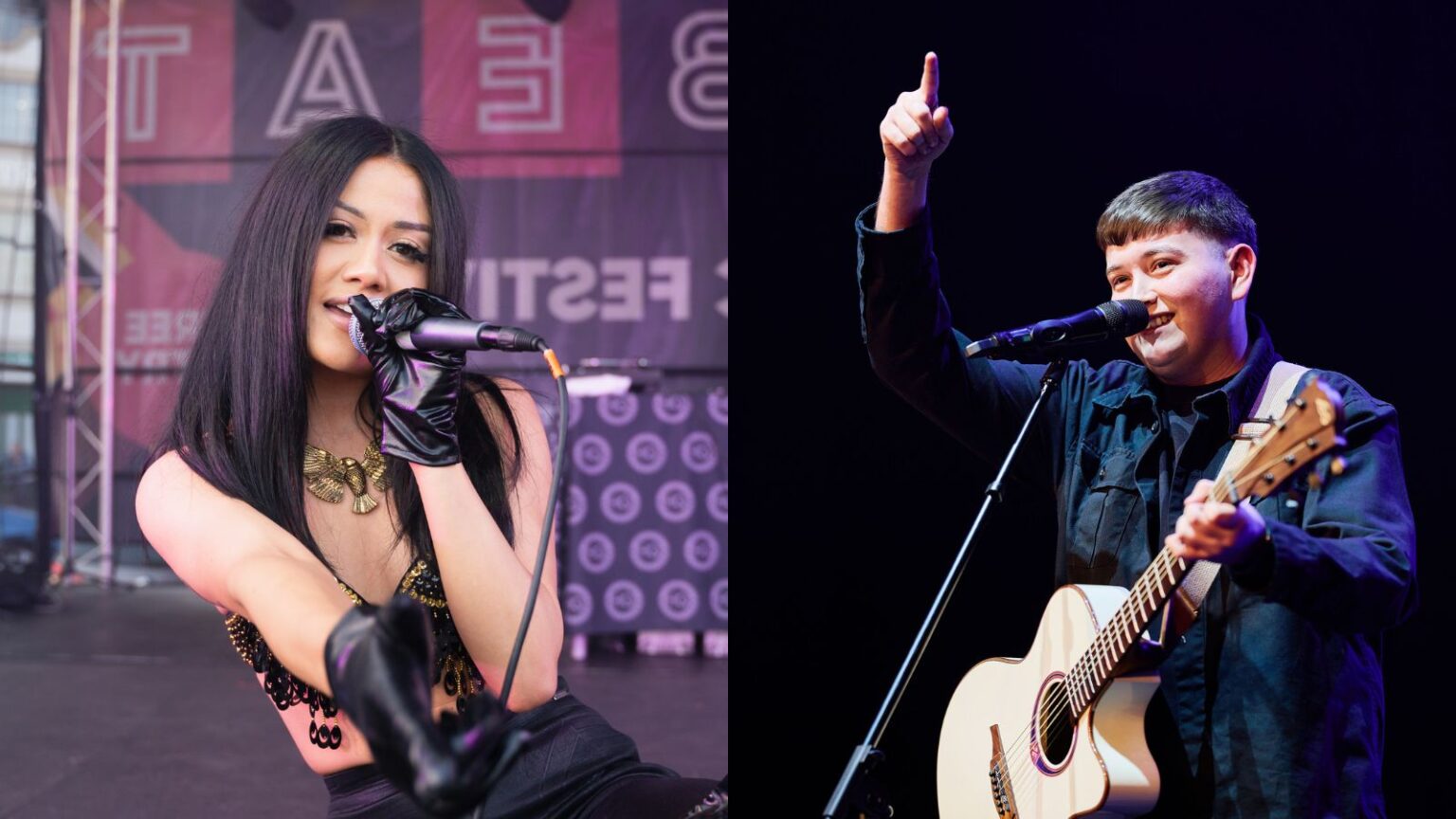 Composite picture of Chantelle Marquez and Jake Thompson who will perform at the 2026 Riverside Festival