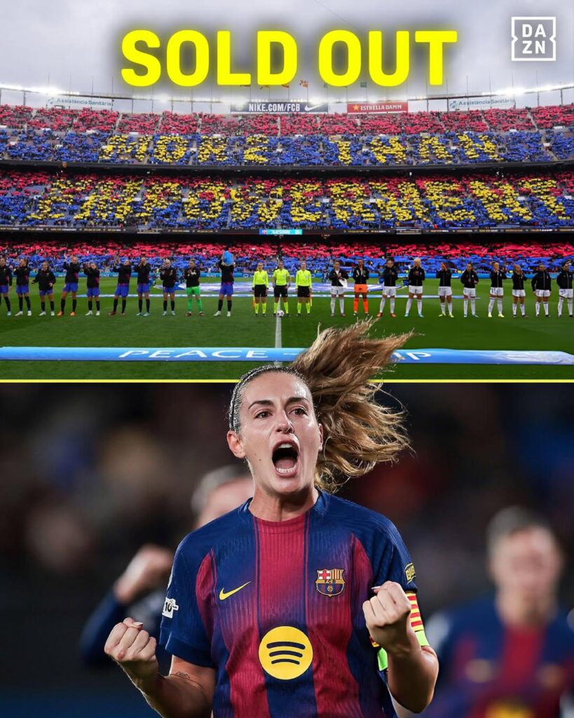 Camp Nou is sold out for the second leg of Barça's UWCL Quarter Final match against Real Madrid
