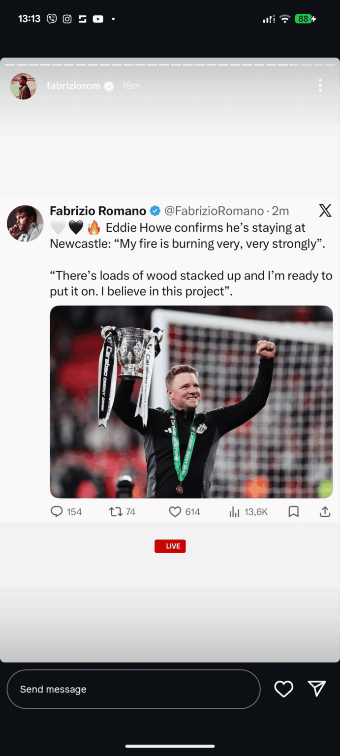 Eddie Howe to continue