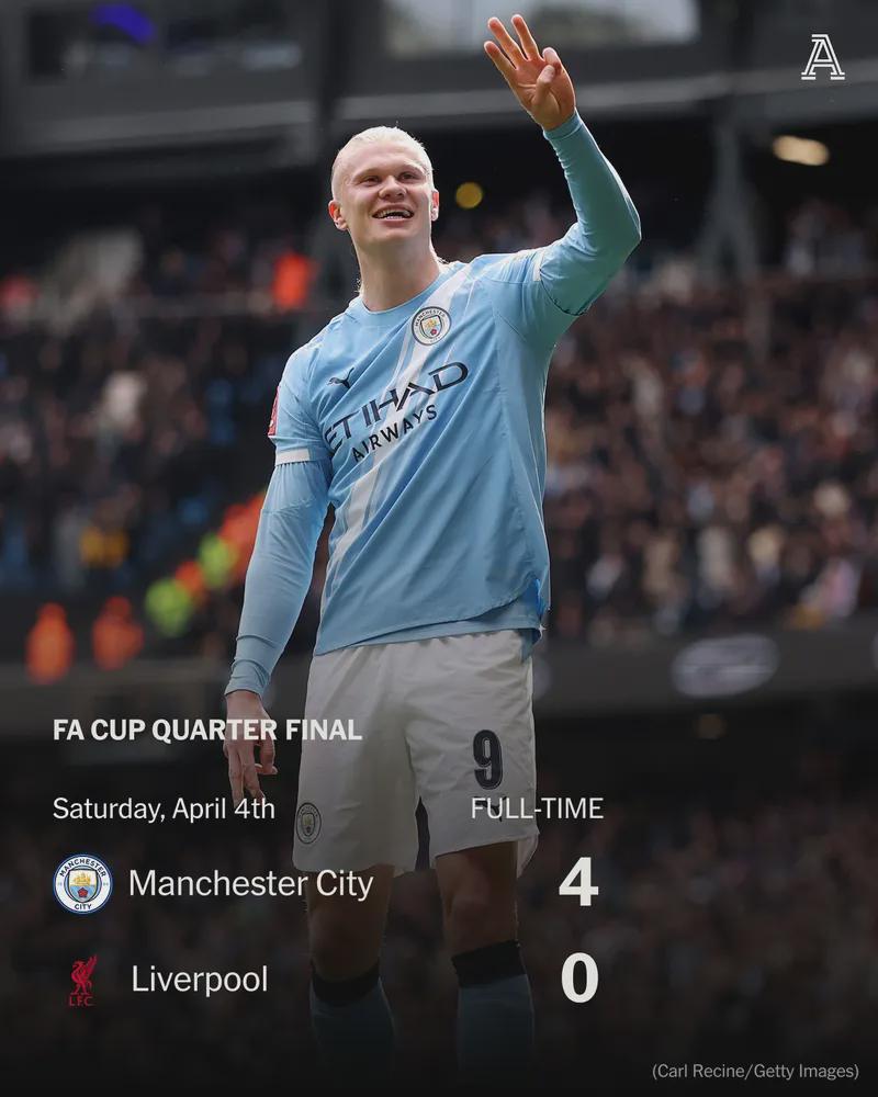 Manchester City reach the FA Cup semi-final for the eighth consecutive season.

Pep Guardiola's side have now won each of their last 18 home matches in the FA Cup - the longest run by any side in the competition proper, surpassing Clapham Rovers’ 17 wins from December 1873 to February 1881.