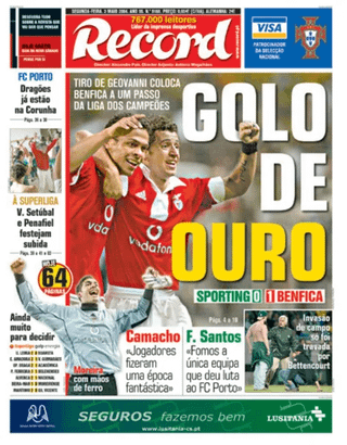 Capas do Dia Seguinte a (quase) Todos os Sporting - Benfica em Alvalade para o Campeonato