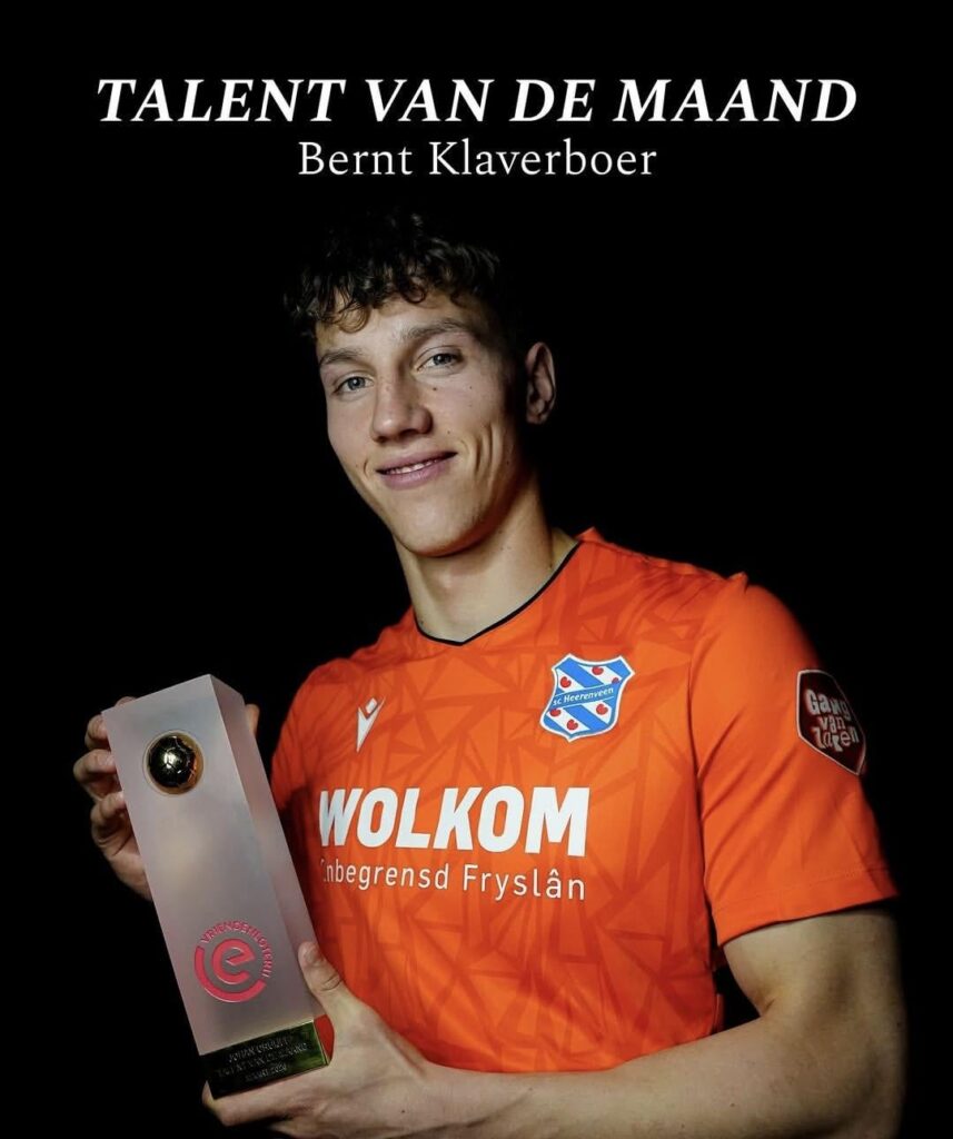 Heerenveen keeper Klaverboer uitgeroepen tot Eredivisie Talent van de Maand Maart