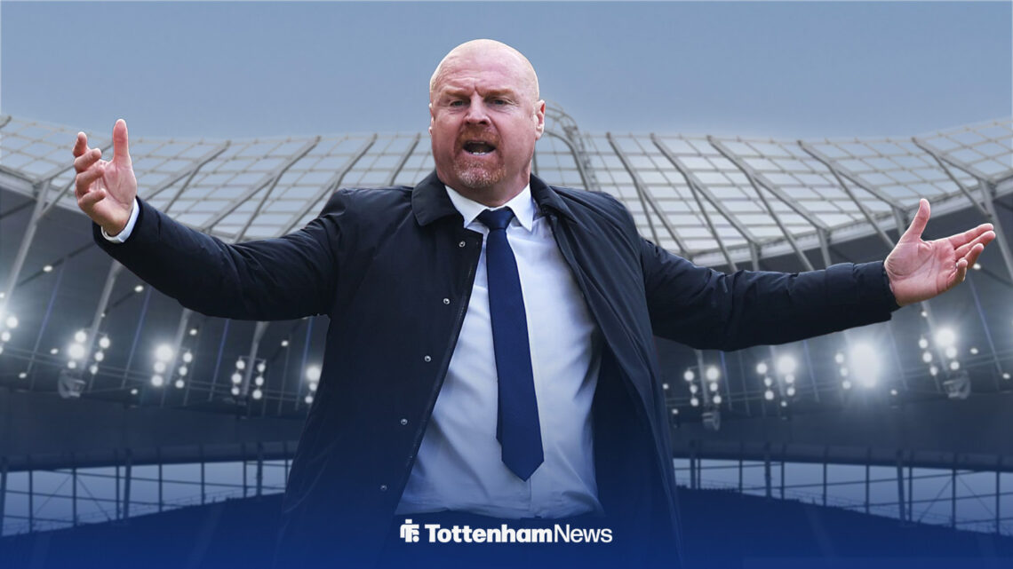 Sean Dyche with arms out wide ahead of Tottenham Hotspur Stadium