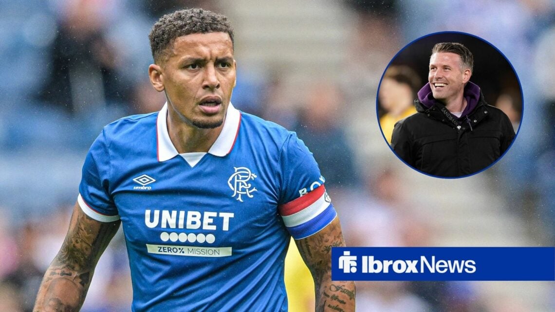 James Tavernier and a circular inset of Rob Edwards.
