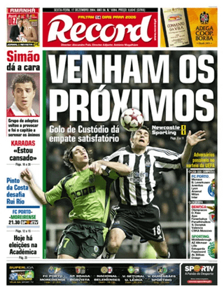 Capas do Dia Seguinte a Todos os Jogos do Sporting em Inglaterra no Século XXI