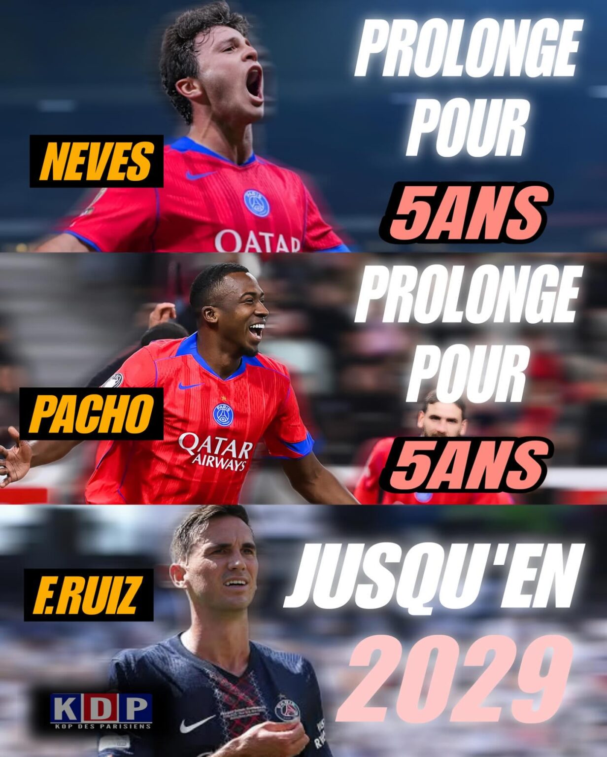 PSG extends Neves, Pacho, and Ruiz