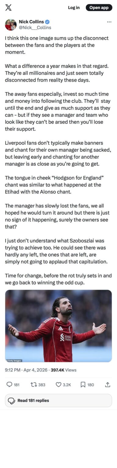 This one image sums up the disconnect between the fans and the players at the moment.