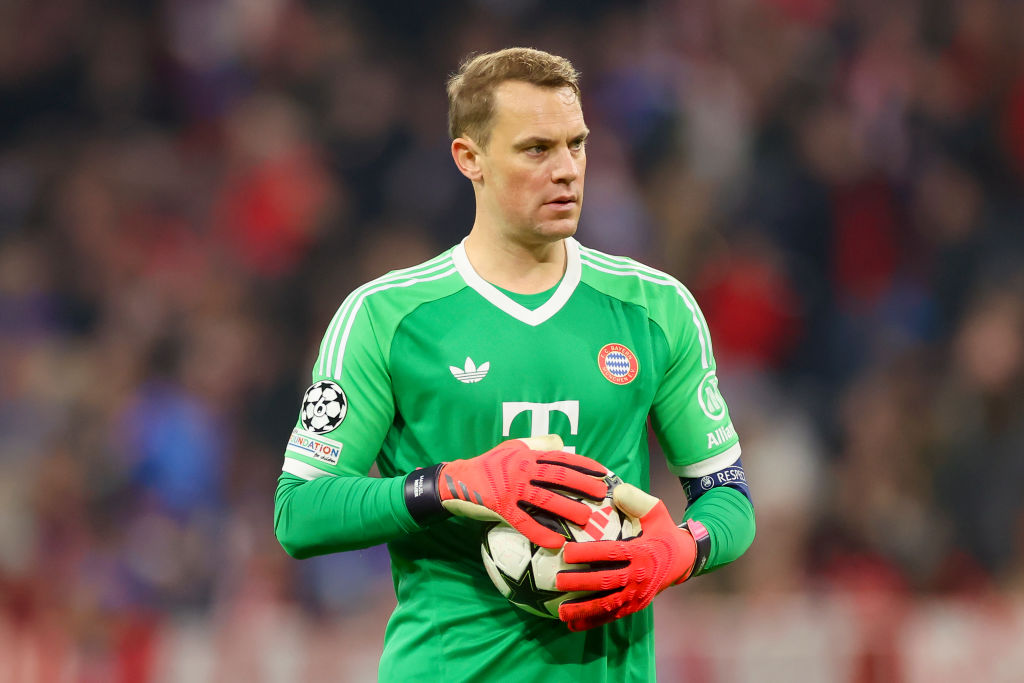 Manuel Neuer of Bayern Muenchen controls the ball during the UEFA Champions League 2024/25 League Phase MD1 match between FC Bayern München and GNK Dinamo at Allianz Arena