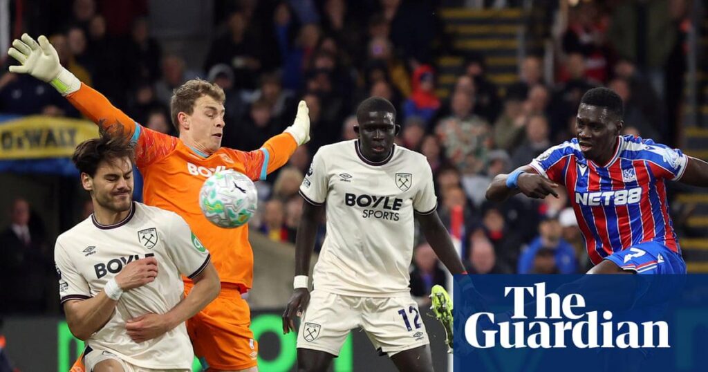 West Ham earn point at Crystal Palace to relegate Wolves and widen gap to Spurs | Premier League | The Guardian