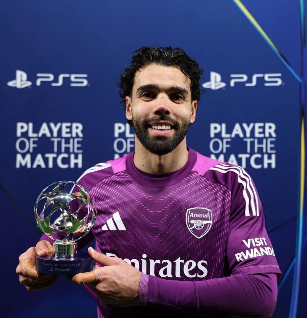 David Raya has been awarded Player of the Match