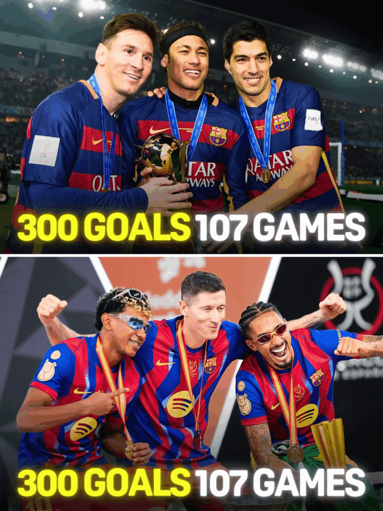 Both Hansi Flick and Luis Enrique took exactly 107 games to reach 300 goals with Barcelona!