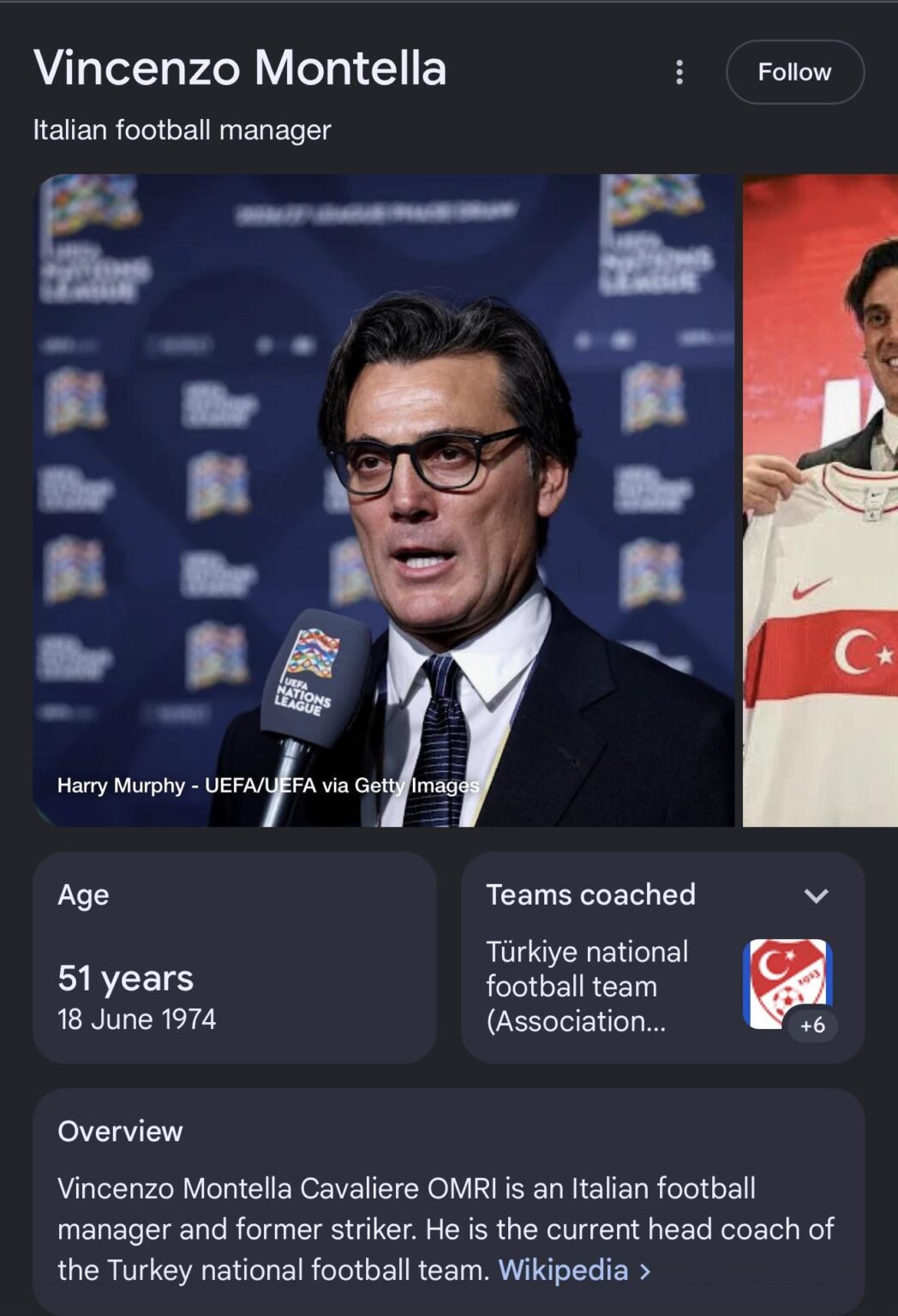 Only Italian going to the world cup