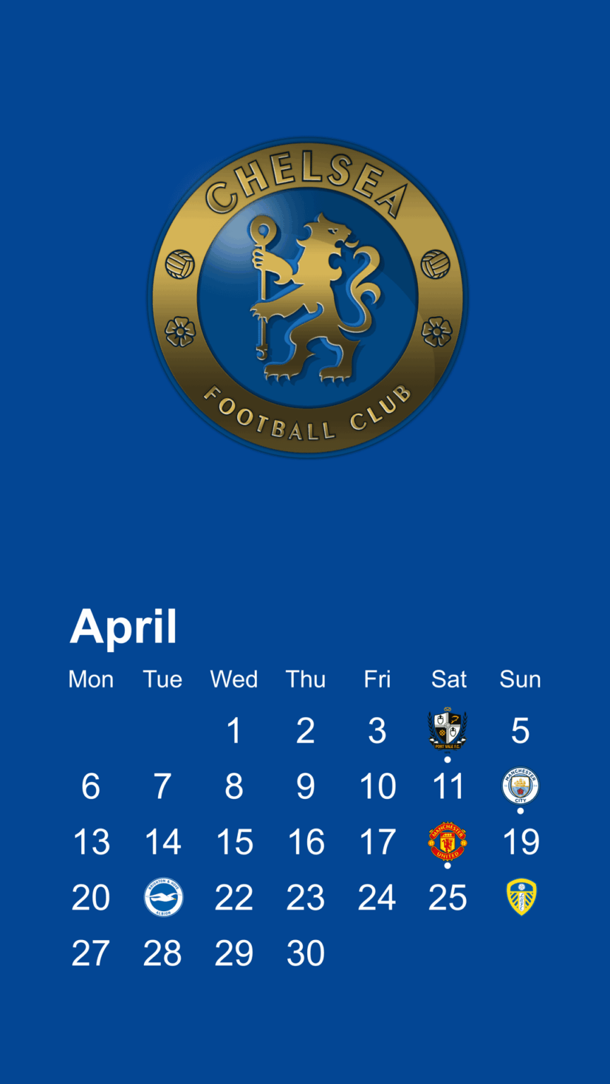 Updated version of matchday calendars for April. The Brighton match has been moved to Tuesday so we can play the FA cup semi on Sunday. More calendars can be found in the comments as usual. #KTBFFH