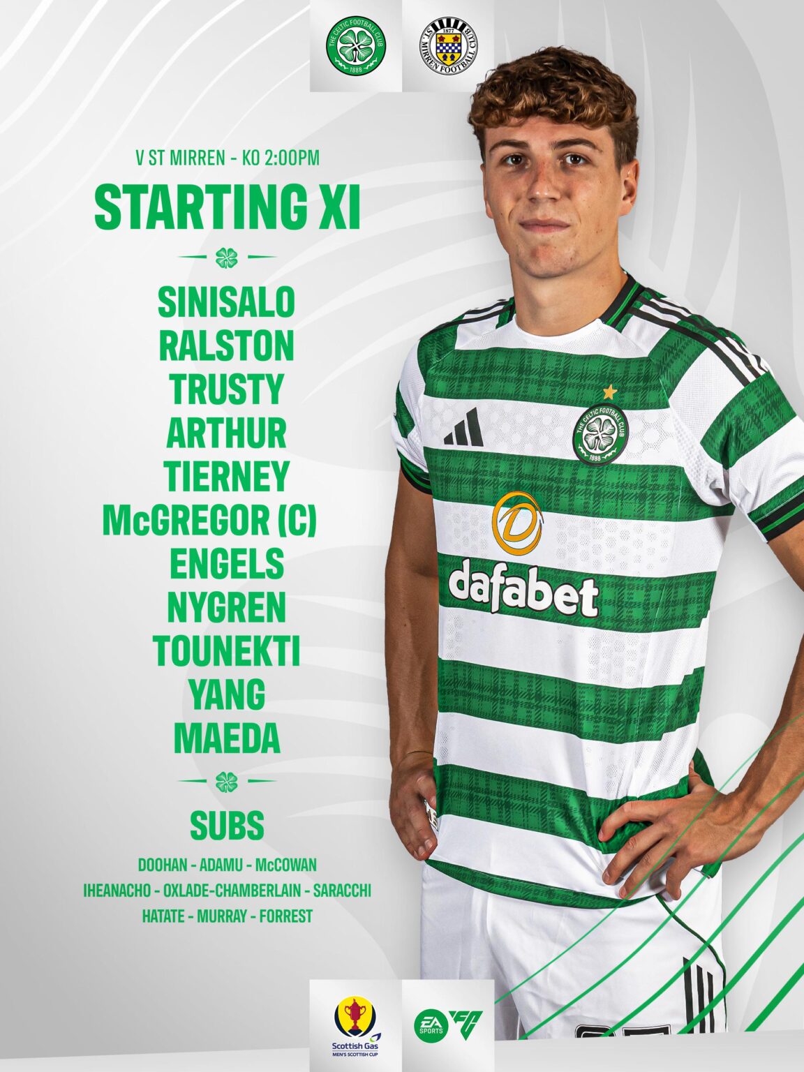 Team to play St Mirren