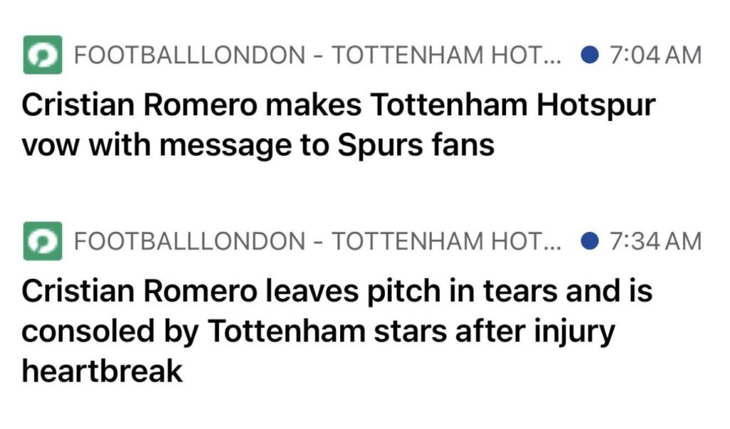 An RSS feed shows our season in a nutshell