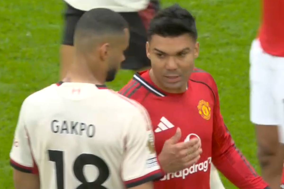 Cody Gakpo and Casemiro after Manchester United 3-2 Liverpool