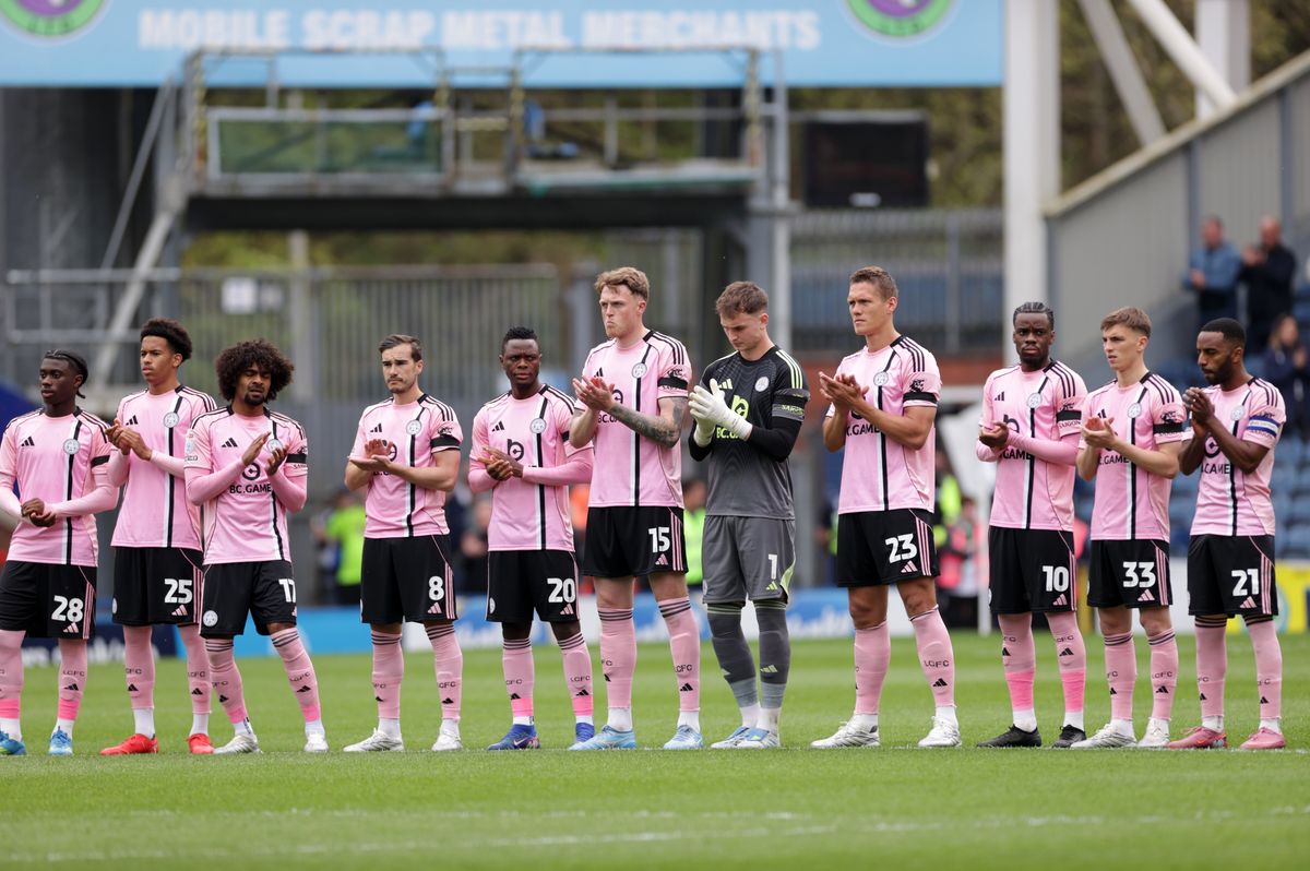 The Leicester City squad prior to their 1-0 win over Blackburn