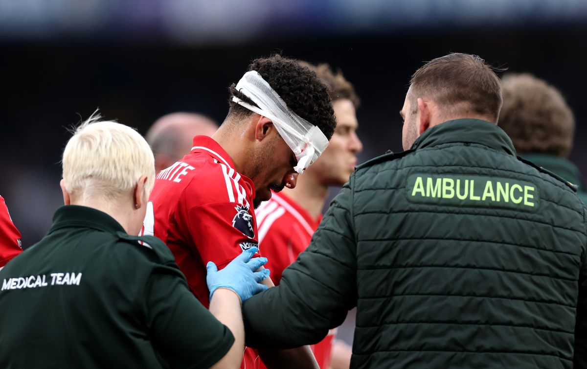 Nottingham Forest star Morgan Gibbs-White was forced off with a head injury