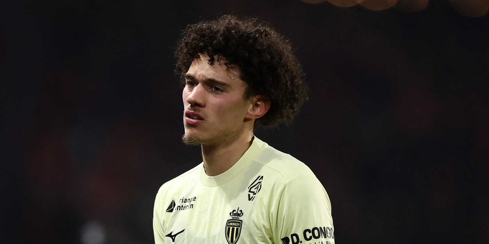 Maghnes Akliouche looks on during an AS Monaco match