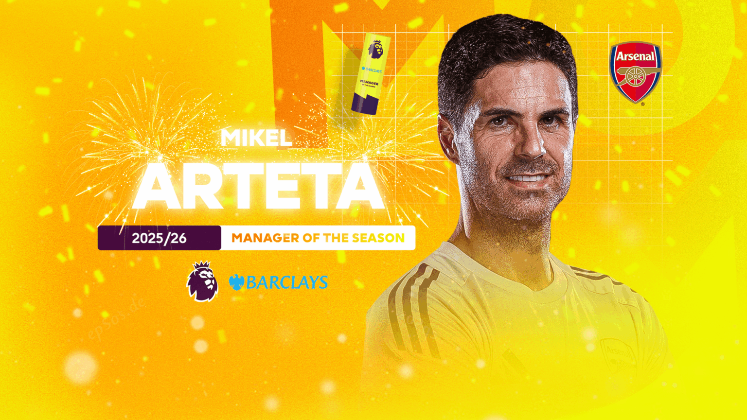 Mikel Arteta Named Barclays Premier League Manager of the Season 2025/26