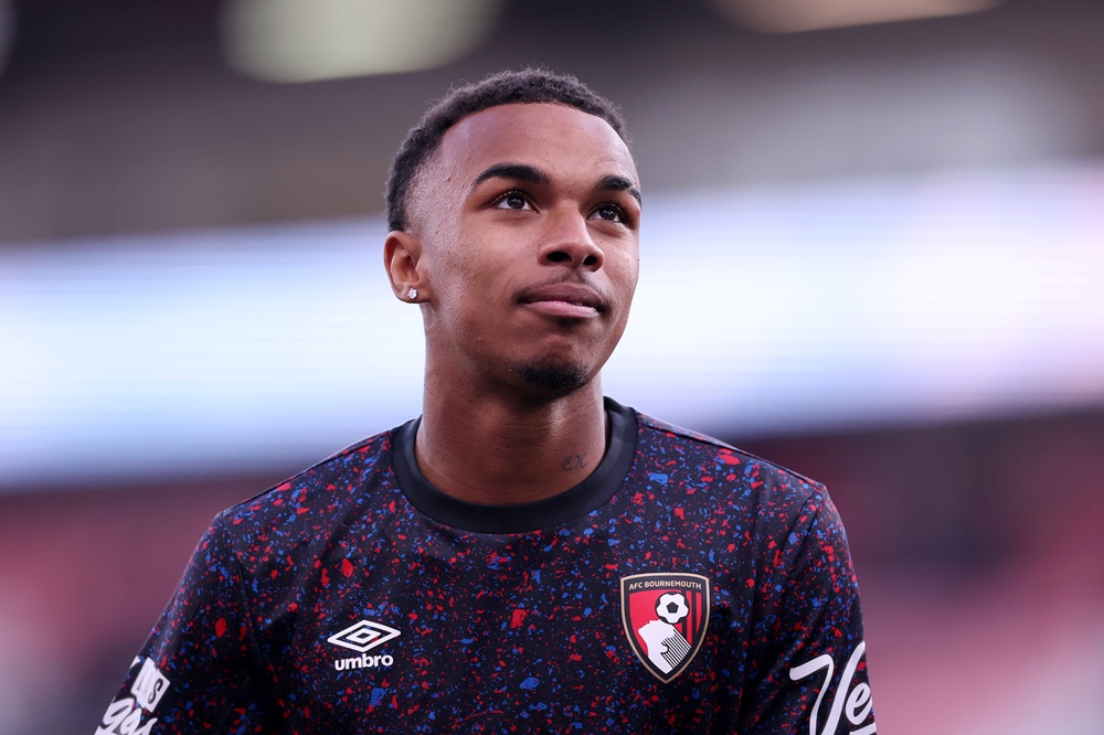 Eli Junior Kroupi of AFC Bournemouth warms up prior to the Premier League match between Bournemouth and Leeds United at Vitality Stadium on April 22, 2026 in Bournemouth, England. (Photo by Ryan Pierse/Getty Images)