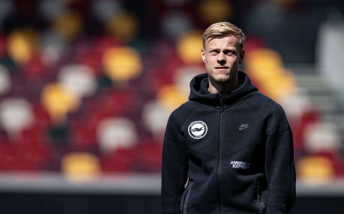 Jan Paul van Hecke looks on before the match during the Premier League match between Brentford FC and Brighton & Hove Albion FC.