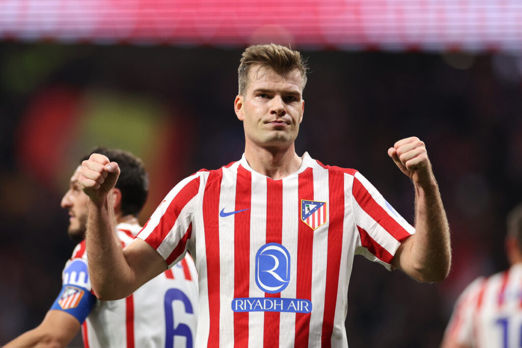 MADRID, SPAIN - NOVEMBER 29: Alexander Sorloth of Atletico de Madrid celebrates scoring his team
