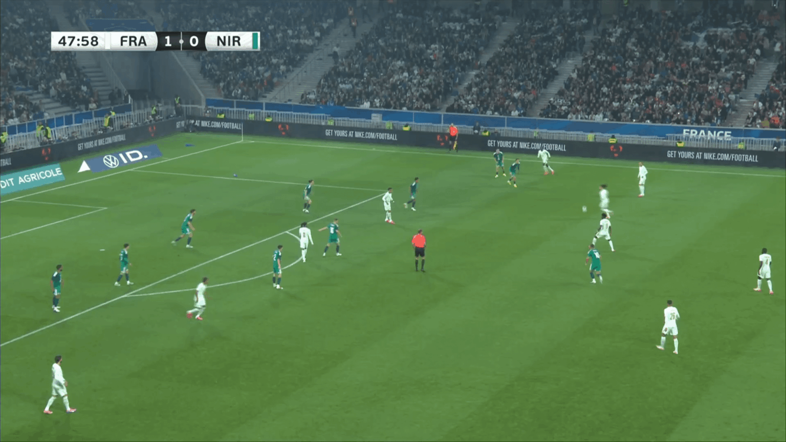 France 2-0 Northern Ireland - Michael Olise 49' (Malo Gusto great dummy)