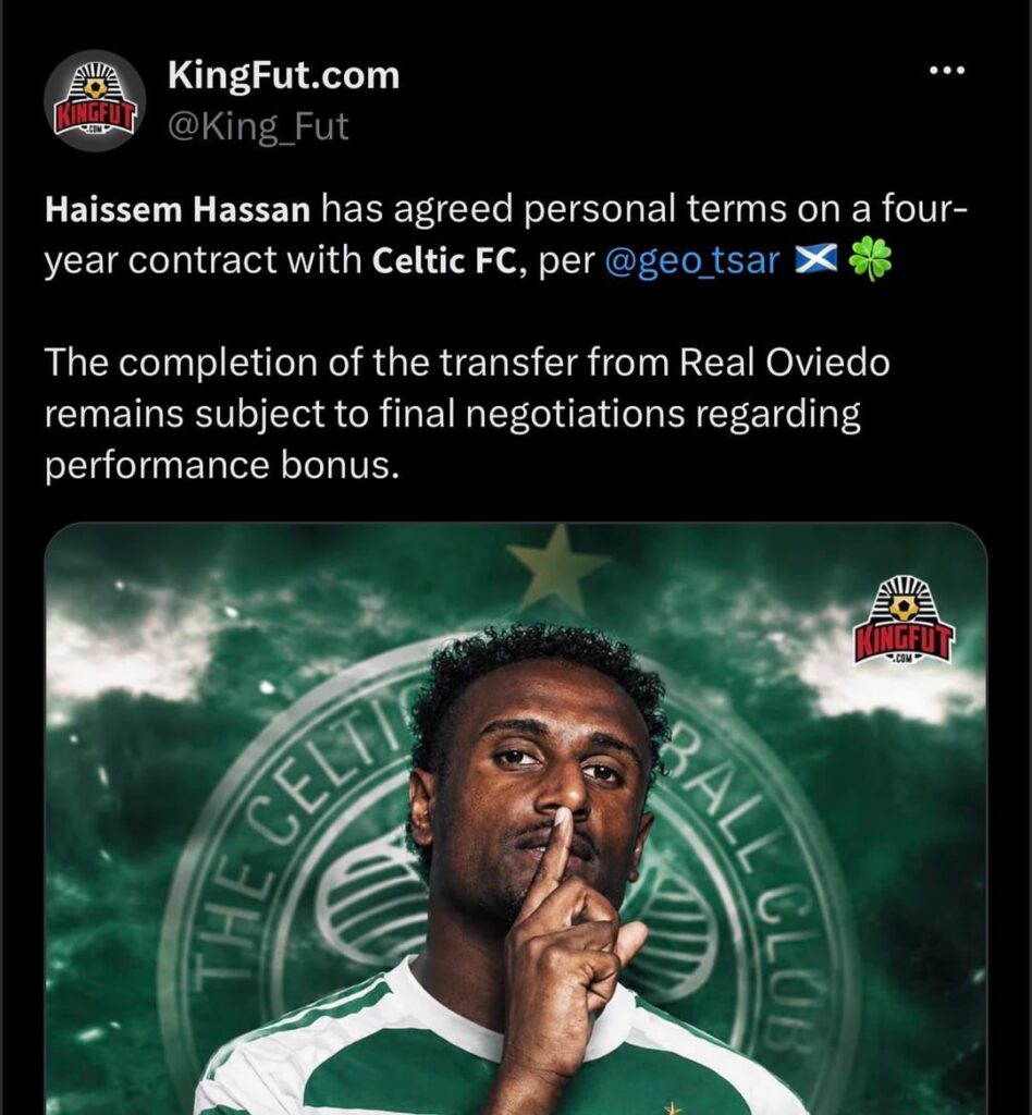Egyptian sources saying we’ve reached an agreement for Hassan