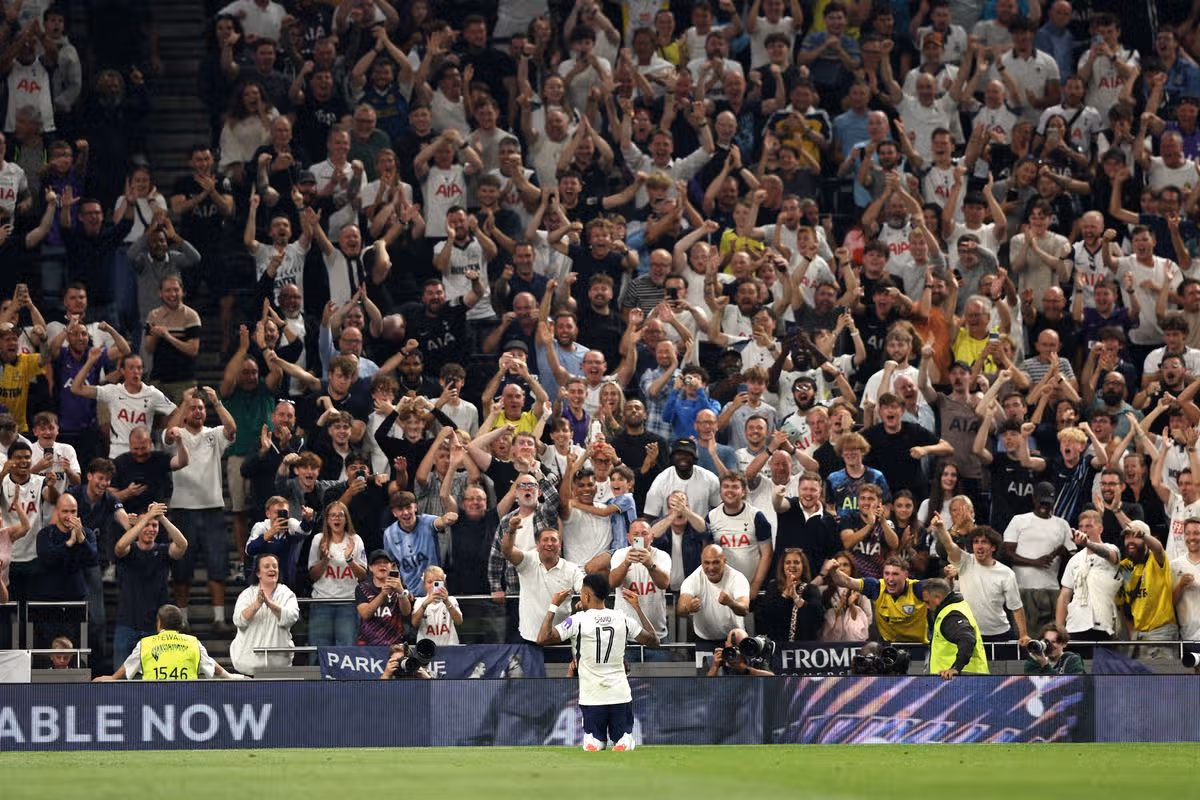 Tottenham's new signing Savio celebrates scoring